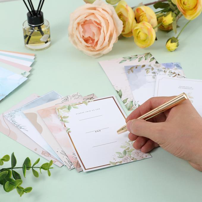 Carte d'invitation de mariage imprimée sur mesure avec enveloppe pour la décoration du bain de mariée 5