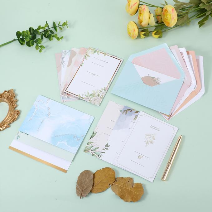 Carte d'invitation de mariage imprimée sur mesure avec enveloppe pour la décoration du bain de mariée 4