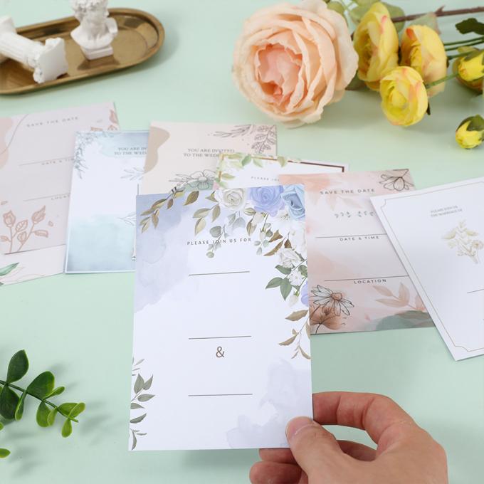Carte d'invitation de mariage imprimée sur mesure avec enveloppe pour la décoration du bain de mariée 6