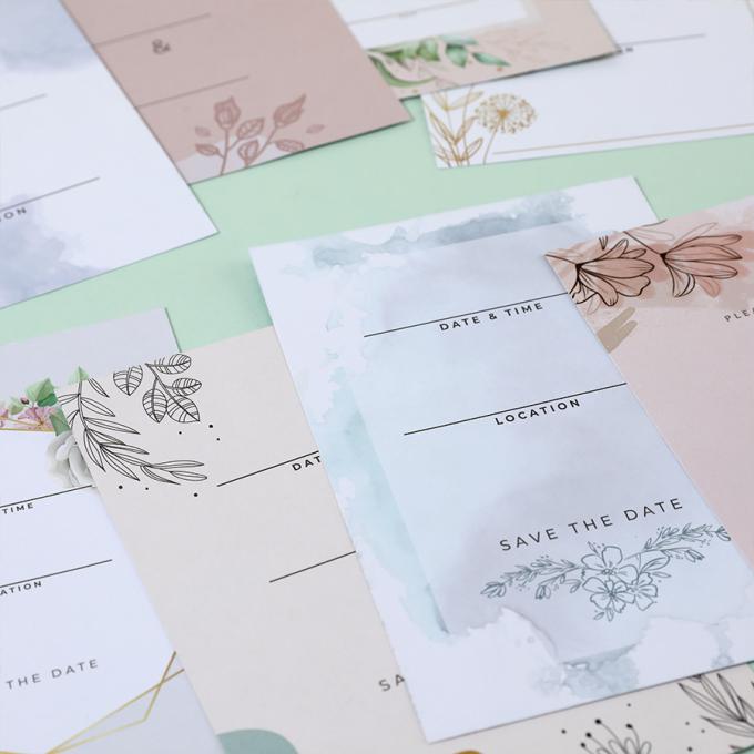 Carte d'invitation de mariage imprimée sur mesure avec enveloppe pour la décoration du bain de mariée 8