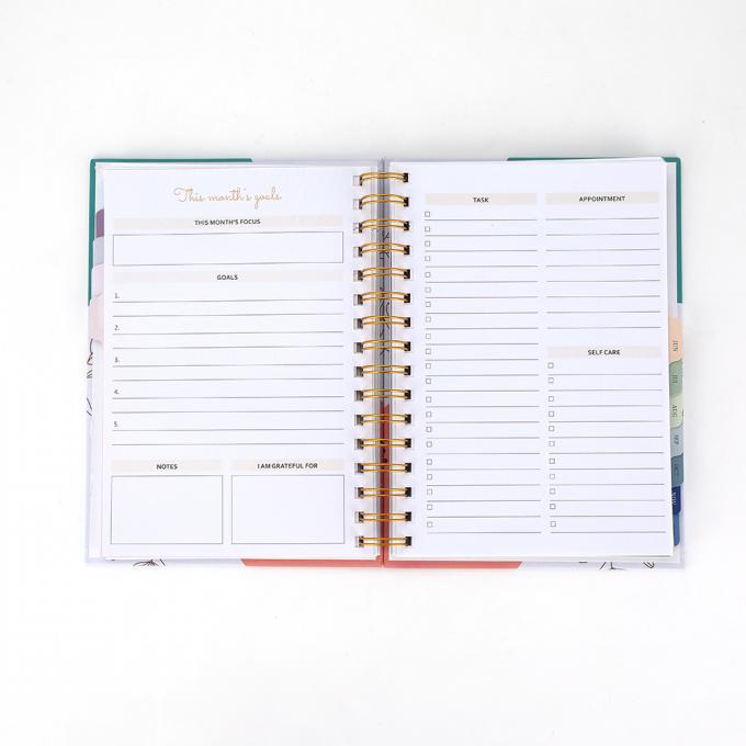 Planificateur de cahier imprimé sur mesure Remplissez A5 Planificateur quotidien mensuel Couverture dure Taille variable 4