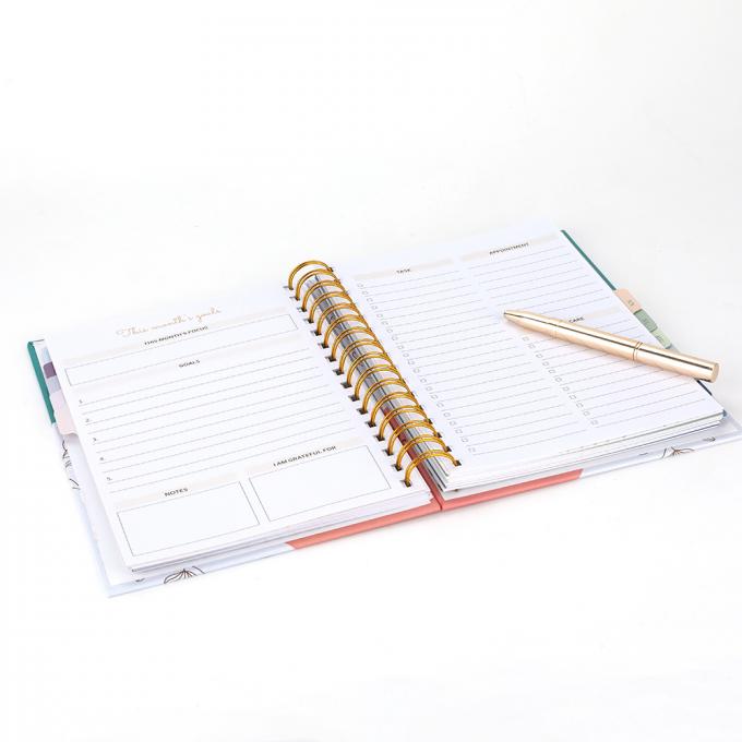 Planificateur de cahier imprimé sur mesure Remplissez A5 Planificateur quotidien mensuel Couverture dure Taille variable 5