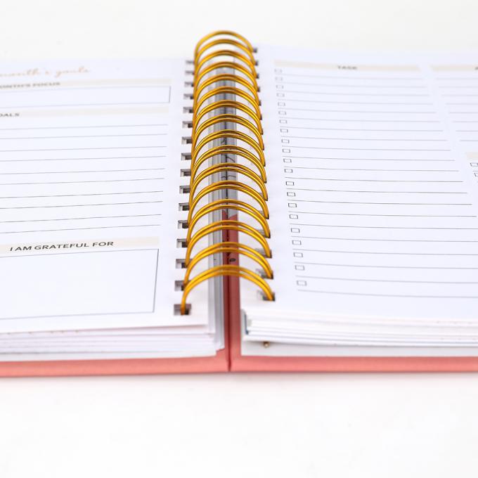 Planificateur de cahier imprimé sur mesure Remplissez A5 Planificateur quotidien mensuel Couverture dure Taille variable 6