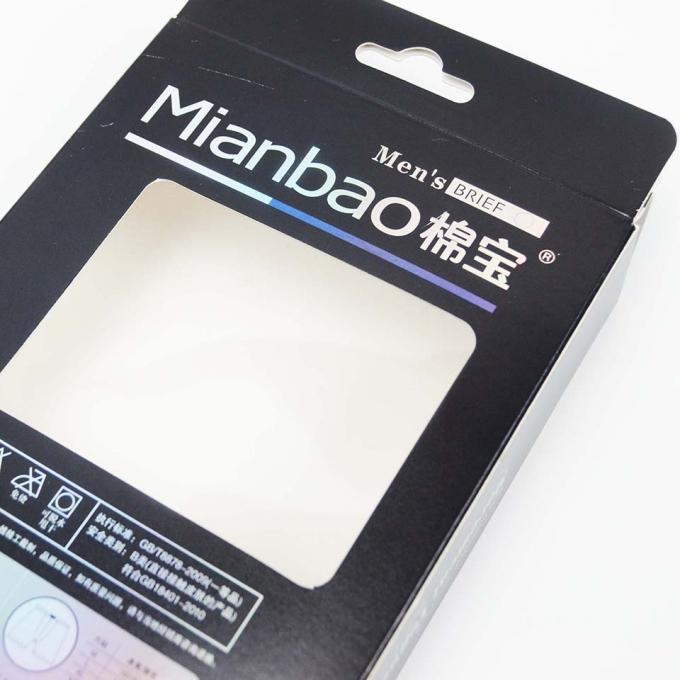 Boîtes à crochets imprimées sur mesure en carton pour hommes, sous-vêtements non suspendus, avec boîte d'emballage pour fenêtre 9