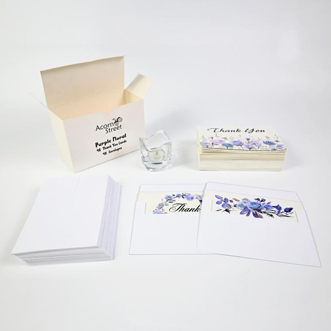 Conception personnalisée de cartes de voeux en papier imprimé à fleurs avec enveloppes et boîtes 4