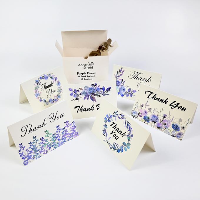Conception personnalisée de cartes de voeux en papier imprimé à fleurs avec enveloppes et boîtes 5