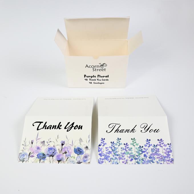 Conception personnalisée de cartes de voeux en papier imprimé à fleurs avec enveloppes et boîtes 7