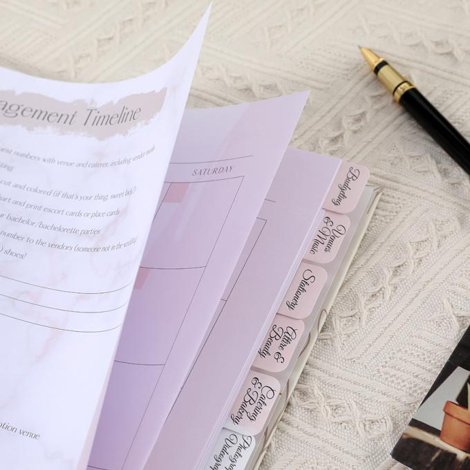 A4 A5 Spirale journal papier carnets de journaux de journaux de mariage planificateur pour les femmes 8