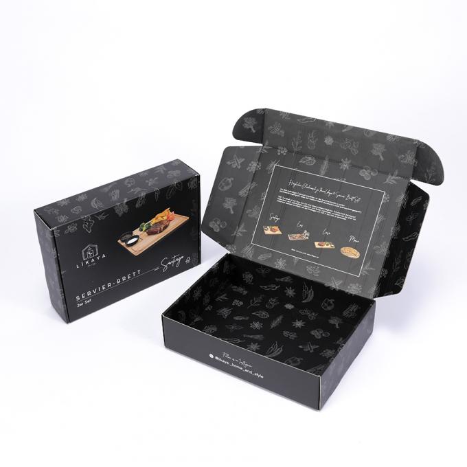 Boîtes d'expédition en carton ondulé mat noir pour sous-vêtements chaussures cadeau boîte de messagerie pliante 8