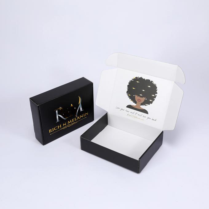 Boîtes d'expédition en carton ondulé mat noir pour sous-vêtements chaussures cadeau boîte de messagerie pliante 10