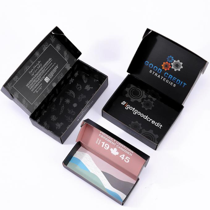Boîtes d'expédition en carton ondulé mat noir pour sous-vêtements chaussures cadeau boîte de messagerie pliante 11