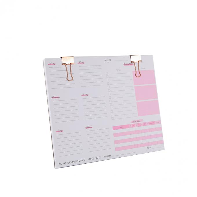 Impression offset personnalisée Softtring durable Liant Planificateurs hebdomadaires et cahiers 50 feuilles 0