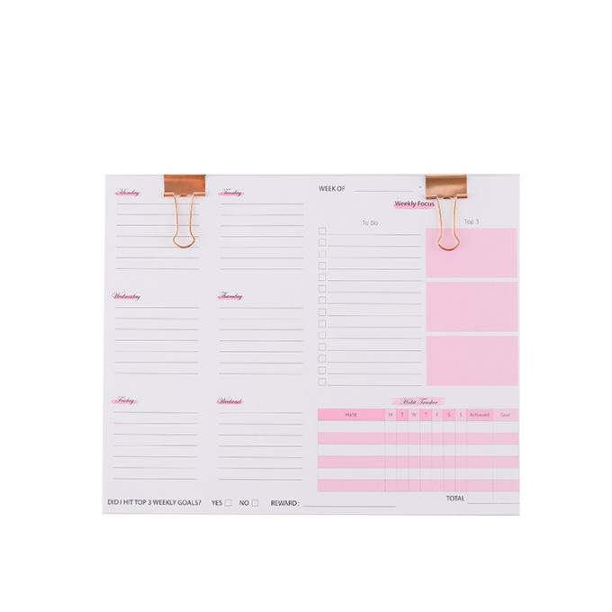 Impression offset personnalisée Softtring durable Liant Planificateurs hebdomadaires et cahiers 50 feuilles 3