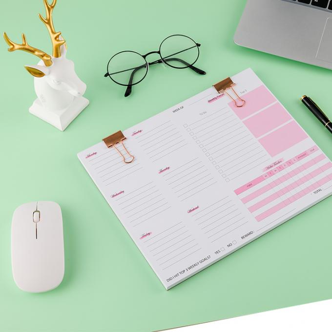 Impression offset personnalisée Softtring durable Liant Planificateurs hebdomadaires et cahiers 50 feuilles 4