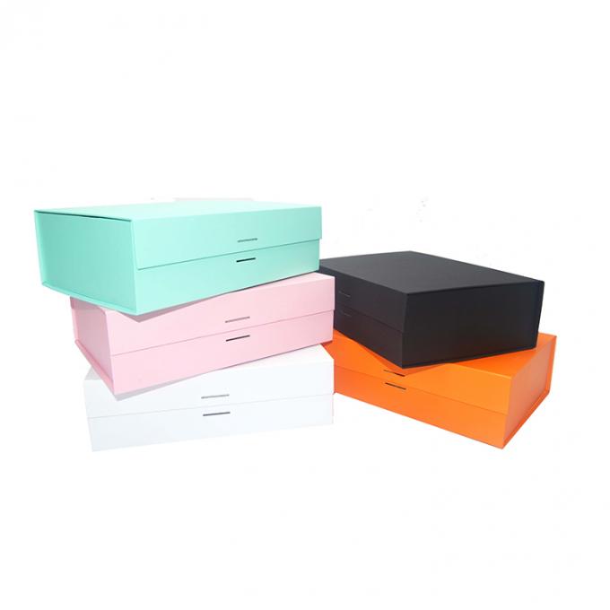 Logo personnalisé Emballage en papier en couverture rigide Magnétique pliable Boîte cadeau pliable avec couvercle magnétique 6