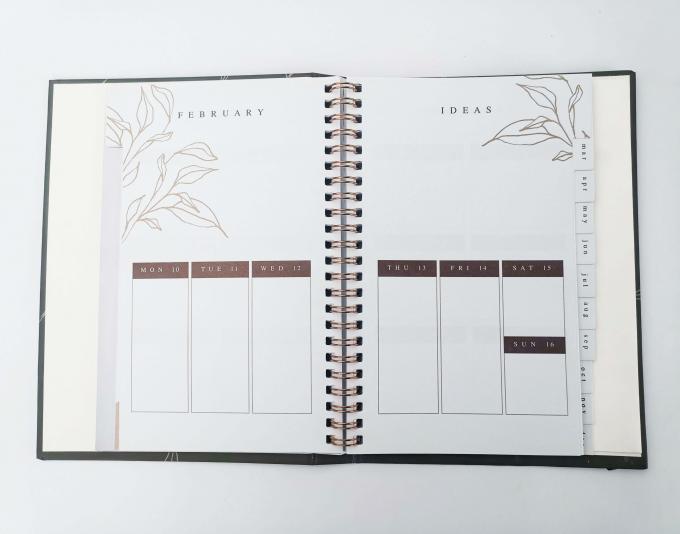 Cacher un cahier en couverture dure en spirale, imprimer un plan hebdomadaire avec 80 feuilles de pages intérieures 2