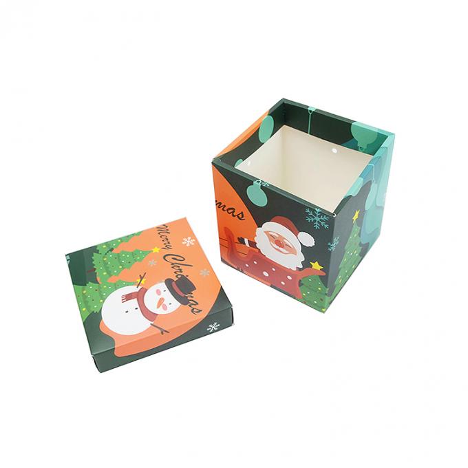 Autres cadeaux artisanaux Décoration de Noël imprimée sur mesure Carton Boîte d'emballage en papier cadeau avec couvercle et base 6