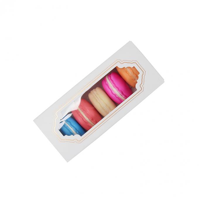 Emballages ondulés alimentaires Boîte de tiroir à macarons avec fenêtre en carton 0