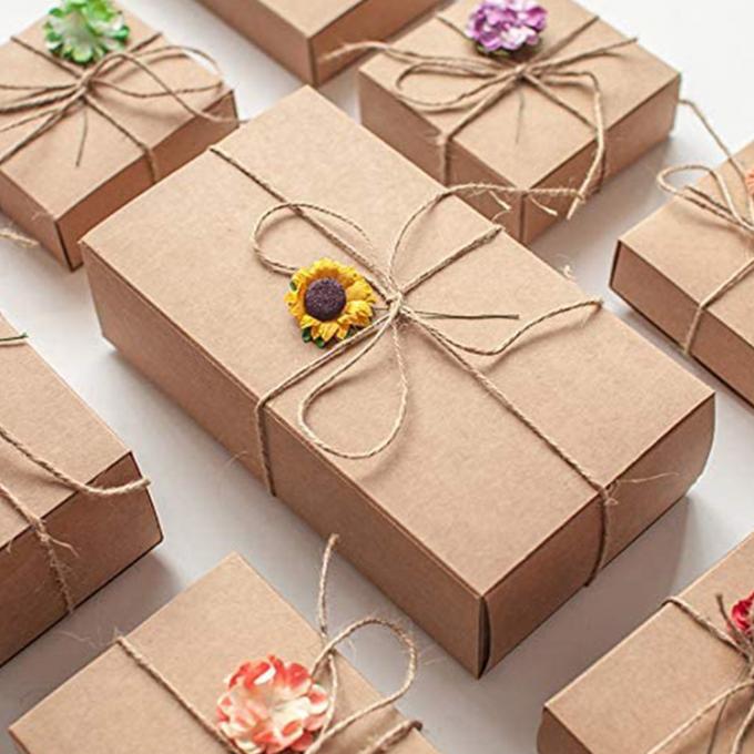 CMYK Logo personnalisé Emballage cadeau bonbons tiroir brun Carton en papier kraft pour le jeton du festival 6