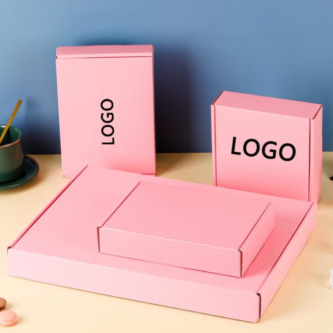 Boîtes de papier à colorier en carton ondulé Boîtes d'expédition roses 10