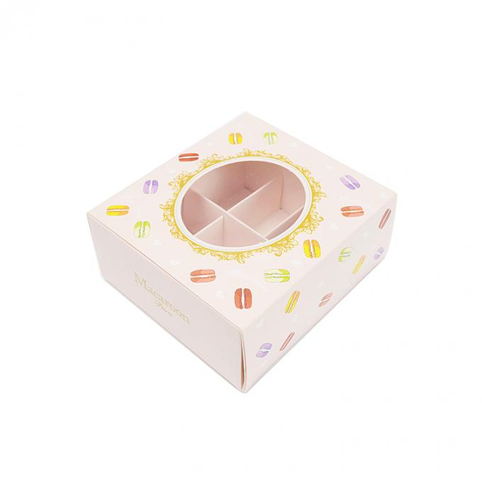 Emballages ondulés alimentaires Boîte de tiroir à macarons avec fenêtre en carton 3