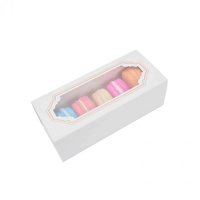 Emballages ondulés alimentaires Boîte de tiroir à macarons avec fenêtre en carton 1