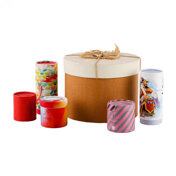 CMYK Logo personnalisé Papier Kraft Vêtements Bijoux Parfums Tubes de papier Bouteille de fleurs Boîte d'emballage cadeau avec ruban 9
