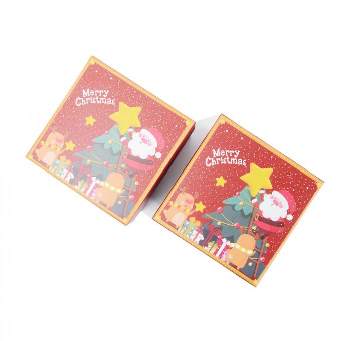Logo de Noël personnalisé de luxe cadeau papier boîtes de bijoux pour le collier de bracelet emballage 5