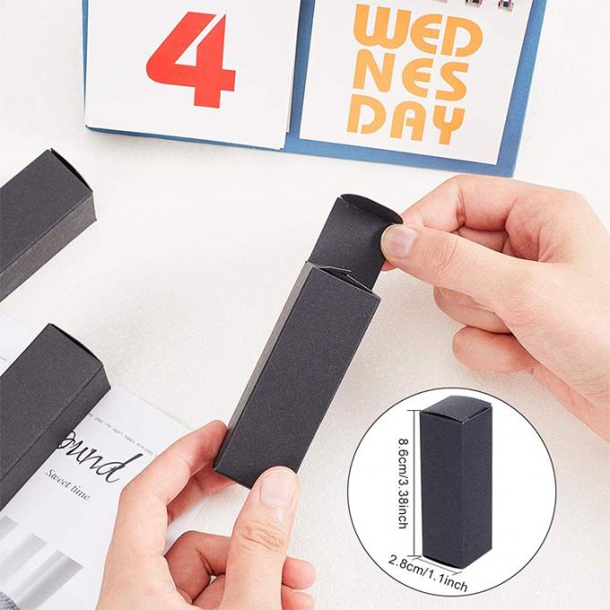 Cosmétiques noirs creux sur mesure rouge à lèvres Gloss de lèvres Boîtes de papier d'emballage pour tube de rouge à lèvres 2