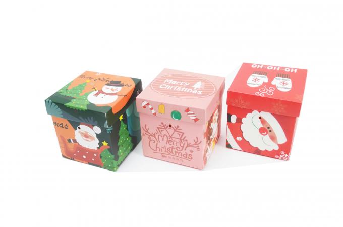 Chasseur de neige imprimé petit cadeau d'emballage cadeau de Noël boîtes de bonbons avec couvercle 5