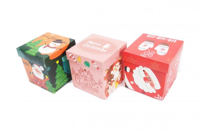 Chasseur de neige imprimé petit cadeau d'emballage cadeau de Noël boîtes de bonbons avec couvercle 7