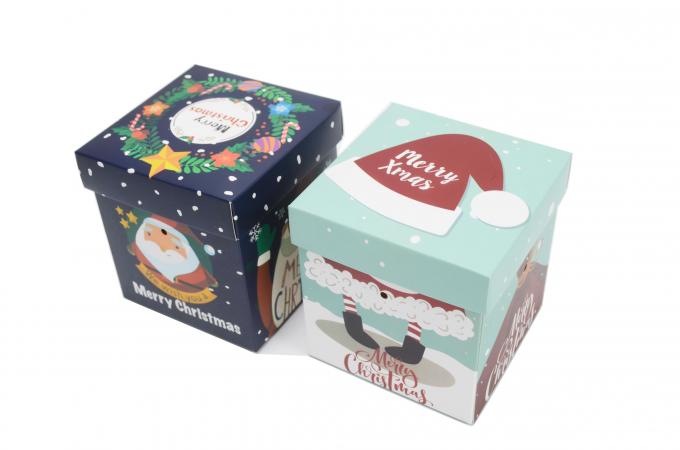 Chasseur de neige imprimé petit cadeau d'emballage cadeau de Noël boîtes de bonbons avec couvercle 8
