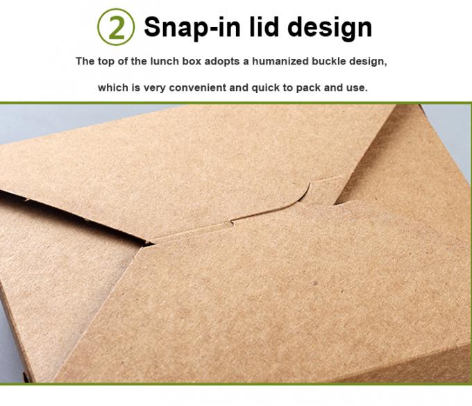 Emballage pour le déjeuner à emporter Carton à papier kraft Salade de fruits Boîte à vitres en PET 7