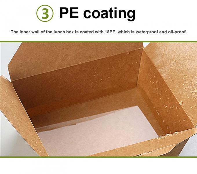 Emballage pour le déjeuner à emporter Carton à papier kraft Salade de fruits Boîte à vitres en PET 8