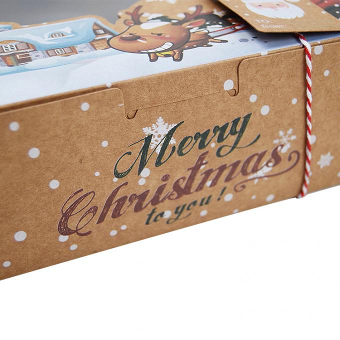 Boîte cadeau de biscuits à beignets de Noël avec fenêtre transparente personnalisée et accrocheuse 3