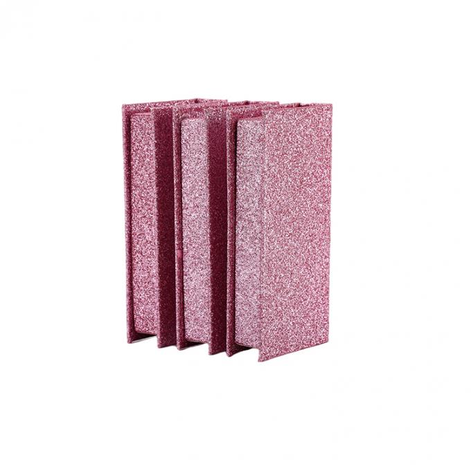 Logo personnalisé Pink Glitter Faux Cils Box de vente au détail avec structure en carton 1