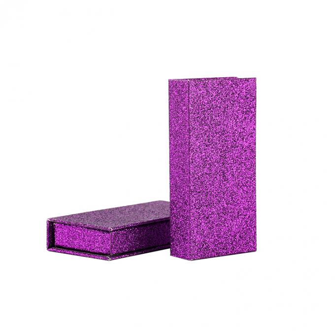 Logo personnalisé Pink Glitter Faux Cils Box de vente au détail avec structure en carton 6