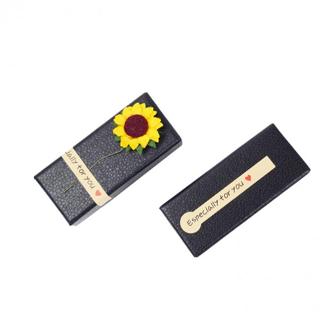 Boîtes auto-érigées personnalisées de luxe en papier noir collier de collier emballage bijoux boîte en papier parfumé avec couvercle 5