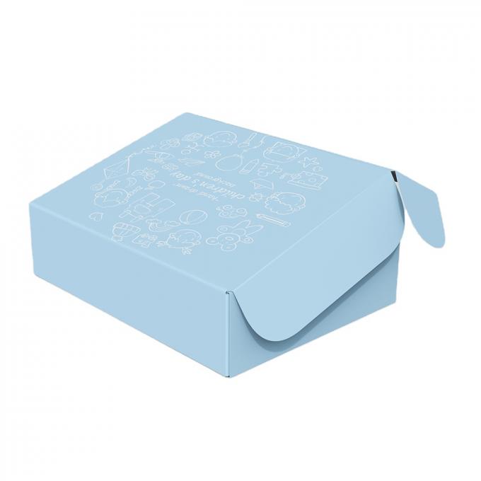 Autocollants Durable Impression sur mesure Boîte d'expédition de papier d'avion Boîte d'emballage cadeau ondulée Boîte mail bleue recyclée 8