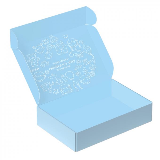 Autocollants Durable Impression sur mesure Boîte d'expédition de papier d'avion Boîte d'emballage cadeau ondulée Boîte mail bleue recyclée 6