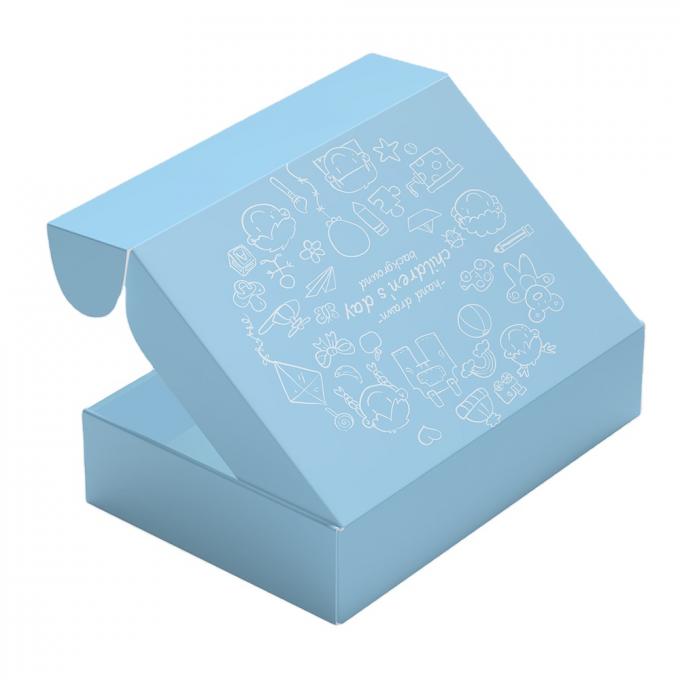 Autocollants Durable Impression sur mesure Boîte d'expédition de papier d'avion Boîte d'emballage cadeau ondulée Boîte mail bleue recyclée 7