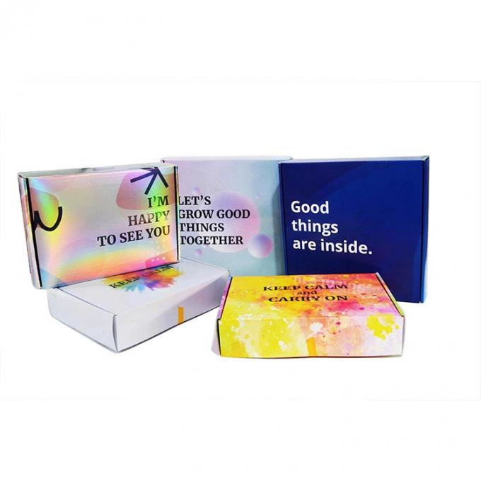 Logo personnalisé Pourpre gradient carton ondulé papier cadeau emballage courrier boîte postale 6