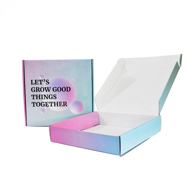 Logo personnalisé Pourpre gradient carton ondulé papier cadeau emballage courrier boîte postale 7