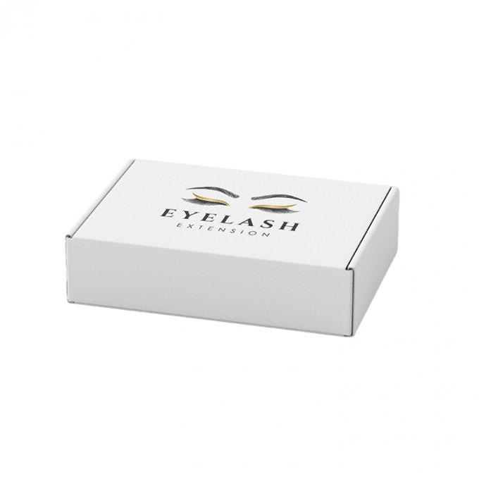 Boîte de courrier en carton ondulé imprimé CMYK pour les cosmétiques de cils personnalisés au logo or 7