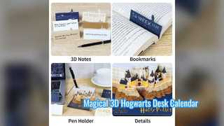 Calendrier 3D du château de Poudlard, bloc-notes, décoration de bureau, cadeau