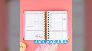 Journal de manifestation hebdomadaire du planificateur d’objectifs en spirale A5