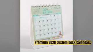 Calendrier de bureau personnalisé 2026, conception estampillée en aluminium de qualité supérieure