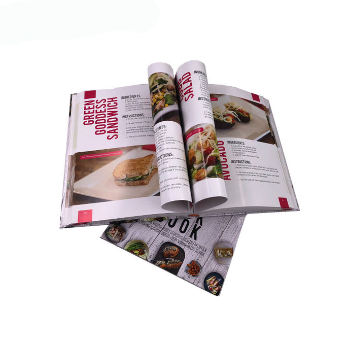 Livre Softcover de recette de nourriture de couleur faite sur commande imprimant l'estampillage chaud d'aluminium