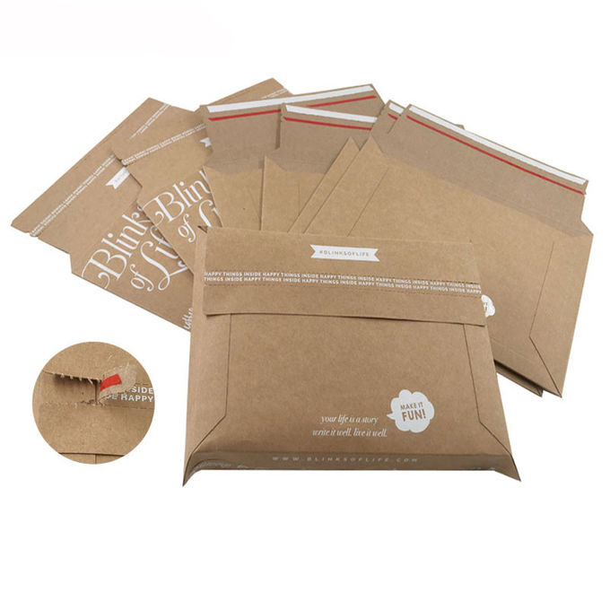 Services d'impression faits sur commande d'enveloppe d'annonce de Papier d'emballage de carton de bande de larme avec auto-adhésif